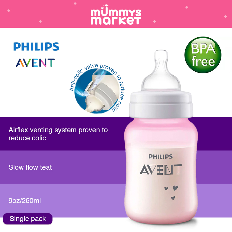 Philips Avent 260ml Anti-Colic PP Bottle Single Pack (SCF813/14)